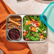 Divided Stainless Steel Rectangle Food Storage Container - Island Teal