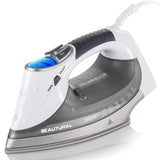 BEAUTURAL 1800 Watts Steam Iron with Digital LCD Screen, 3-Way Auto Shutoff | Double-Layer and Ceramic Coated Soleplate, 9 Preset Temperature, Burst of Steam for Variable Fabric, Anti-Drip and Anti-Calc