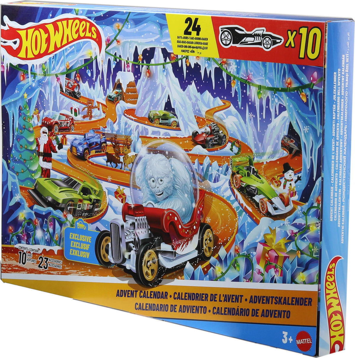 ​Hot Wheels 2026 Advent Calendar | With 10 Vehicles in 1:64 Scale, 14 Winter-Themed Accessories & 10 Ornament Clips