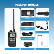 Retevis RM01P 3.5W Marine Radio VHF IP67 Floating, USB-C for Fishing(1Pack) | Hunting&Fishing, Floating, Car Charger, 15-Hour Battery, Portable, NOAA Weather Alert, 88 Channel, Vibration Drainage,3-Watch