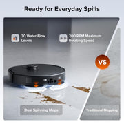 roborock 2026 New Qrevo 2 Pro Robot Vacuum and Mop, 20,000Pa Suction | FlexiArm Edge Mopping, Zero-Tangle, High-Temperature Mop Self-Cleaning, Smart Obstacle Avoidance for Pet Hair & Carpet, Black