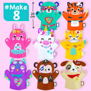 EZCRA Unicorn Hand Puppet Making Kit - 8 DIY Projects | No Glue, No Mess. Make Your Own Puppet Kit for Girls and Boys ages 5-10. DIY Puppet Crafts with Stickers. Birthday Gift.