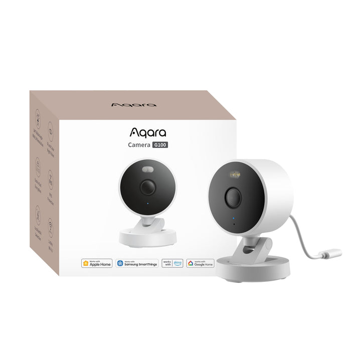 Aqara 2K Indoor/Outdoor Security Camera G100, HomeKit Secure Video, White | 2-Way Audio, Spotlight Color/IR Night Vision, AI Detection, 140° FOV, Wi-Fi 6, Supports HomeKit, Alexa, Google and IFTTT