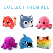 TeeTurtle Reversible Octopus Pink & Aqua 4 Inch Flip Plush