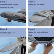 VividPaw Ironing Board Cover and Pad, Standard Size 15x54, Thick Padding | Elastic Edge, Silicone Coated, Scorch Resistant, Adjustable Fastener, Heavy Duty Padded Iron Board Covers (Blue)