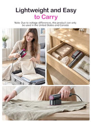 DRFLASH 2 in 1 Handheld Garment Steamer and Iron for Clothes Travel Size | 1200W,15s Fast Heat-up,Large Ceramic Heat Panel,Fabric Wrinkle Remover for Home,110V-120V