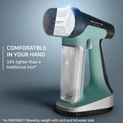 Rowenta Pure Force 2in1 Steamer & Iron: Powerful 1875 Watts, Vertical Steaming & Horizontal Ironing, Auto-off, XL Tank Capacity (7.1 Oz), Green Clothes Steamer DR8822