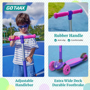Gotrax KS1 Kids Kick Scooter, 3 Wheels for Boys & Girls 2-8, Gifts | LED Light-Up Wheels, 3 Adjustable Handlebar, Easy Assembly, Lightweight, Wide Anti-Slip Deck, Lean to Steer, Max Load 110 lbs