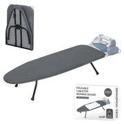 ZOES HOMEWARE Metal Mesh Panel Tabletop Ironing Board | Foldable Iron Board | Heavy Duty Small Iron Board with Heat Resistant Cover and 100% Cotton 8mm Thicken Pad | 31.5"x11.8"x6.2"