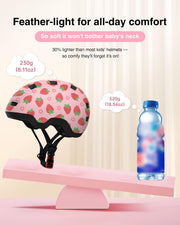 Toddler Helmet,Adjustable Dial Fit Baby Infant Bike Helmet for Ages 1-6 | CPSC,45-54cm,Lightweight,12 Vents,2 Washable Liners,PC+EPS,for Bike/Scooter/Tricycle, with Dust Bag