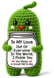 Gifts for Him Her Girlfriend Boyfriend Women Men Handmade Crochet Pickle | Anniversary Birthday Gifts for Women Men to My Love Wedding Romantic Gift for Wife Husband Couples I Love You Gifts
