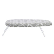 Amazon Basics Foldable Compact Tabletop Ironing Board with Folding Legs, Heat Resistant Portable, Lightweight, Non-Slip, Easy Storage, Trellis Removable Cover, 23.6"L x 7.1"W x 14.3"H, Chevron