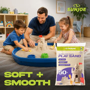 Sun Joe Silica Play Sand for Sandbox, Sensory Table & Gardens, Ultra Fine, 50 Lb Bag - Indoor & Outdoor Craft Accessory for Molding, Digging & Sculpting, PLYSAND50