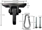 ABUSA Heavy Duty Black Swing Hangers Screws Bolts Included Over 5000 lb Capacity Playground Porch Yoga Seat Trapeze Wooden Sets Indoor Outdoor 2 Pack