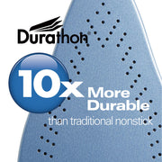 Hamilton Beach Steam Iron For Clothes With Adjustable Steam Settings | Scratch-Resistant Durathon Soleplate | 8’ Retractable Cord | 3-Way Auto Shutoff | Anti-Drip | 1500 Watts | Blue