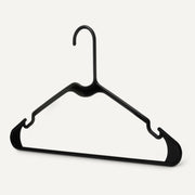Amazon Basics Space Saving Plastic Clothes Hangers, Sturdy Closet Organizer for Shirts and Jackets, Adult Size, Black, 50-Pack