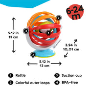 Baby Einstein Sticky Spinner BPA-Free High Chair Activity Toy, Ages 3 Months+