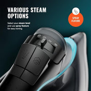 PurSteam SteamBurst+ Steam Iron, Ceramic Soleplate, Self-Clean, Anti Drip | 1750W | Ceramic Soleplate | Adjustable Steam | Self-Clean | Anti-Calc | Anti-Drip | Powerful Steam for All Fabrics