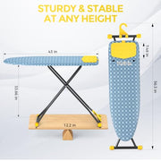 APEXCHASER Foldable 7-Level Heigh Adjustable Ironing Board with Iron Rest | 13 x 43 in, alloy structure, height adjustable, safety lock, foldable easy storage for Laundry Rooms, Bedrooms