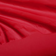 Amazon Basics Kid's Soft, Breathable, Machine Washable Microfiber 3-Piece Sheet Set with Pillowcase, Twin, Red, Solid