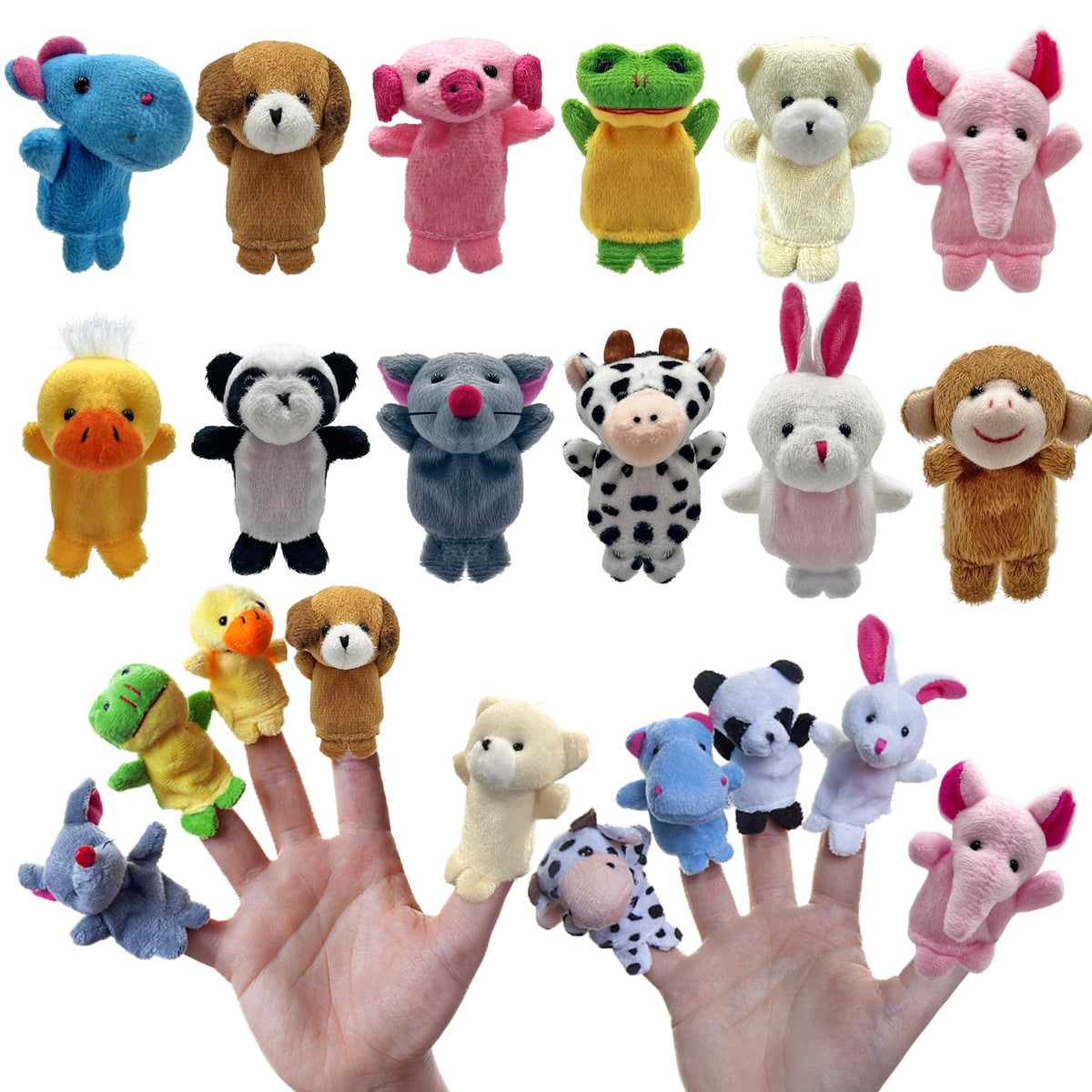 12 PCS Finger Puppets Set Mini Stuffed Animals Finger Puppet for Storytelling Playing Teaching Shows Playtime Schools Birthday Party Favor Supplies