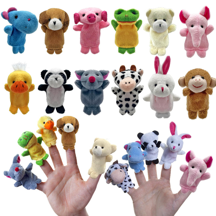 12 PCS Finger Puppets Set Mini Stuffed Animals Finger Puppet for Storytelling Playing Teaching Shows Playtime Schools Birthday Party Favor Supplies