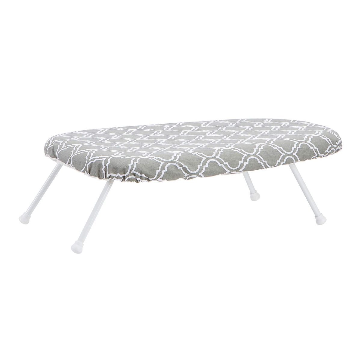 Amazon Basics Foldable Compact Tabletop Ironing Board with Folding Legs, Heat Resistant Portable, Lightweight, Non-Slip, Easy Storage, Trellis Removable Cover, 23.6"L x 7.1"W x 14.3"H, Chevron