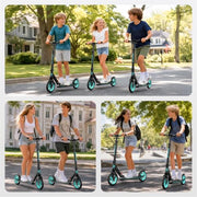 WAYPLUS KS1 Kick Scooter for Kids Ages 6+, Teens & Adults, 8IN Big Wheels, Foldable Scooter with Adjustable Handlebar, Front Suspension, Carry Strap, 240 lb Capacity, ABEC-9 Bearings | FED Fitness