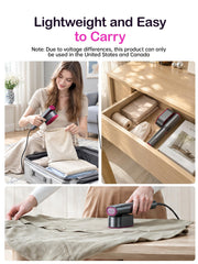 DRFLASH 2 in 1 Handheld Garment Steamer and Iron for Clothes Travel Size | 1200W,15s Fast Heat-up,Large Ceramic Heat Panel,Fabric Wrinkle Remover for Home,110V-120V