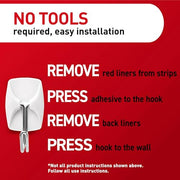 Command Small White Wire Hooks, 16 Hooks, 24 Strips | Damage-Free Hanging with Adhesive No Tools Wall Hooks for Hanging Decorations in Living Spaces, Holds up 0.5 lb