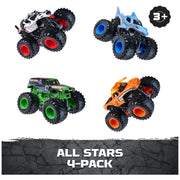 Monster Jam All Stars Monster Trucks, 1:64 Scale Die-Cast Vehicles 4-Pack