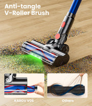 KARDV Cordless Vacuum Cleaner, 500W/40Kpa Vacuum Cleaners for Home, 60Mins Stick Vacuum with LED Display, Anti-Tangle Wireless Vacuum, 8 in 1 Lightweight Vacuum for Hard Floors Carpet Pet Hair