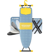APEXCHASER Foldable 7-Level Heigh Adjustable Ironing Board with Iron Rest | 13 x 43 in, alloy structure, height adjustable, safety lock, foldable easy storage for Laundry Rooms, Bedrooms