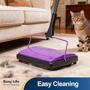 Yocada Carpet Sweeper Cleaner Manual Household Sweeper Lightweight | Hand Push Non-Electric for Home Office Low&Undercoat Carpets Rugs Pet Hair Dust Scraps Paper Rubbish Cleaning with a Brush