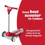 Radio Flyer My 1st Scooter, For Kids 2-5 Years Old, Red | Extra Wide Base for Balance, 2 Front Wheels for Added Stability, Easy to Use Foot Brake, (Amazon Exclusive)