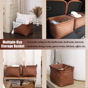 BROWNLILY Handwoven Wicker Storage Baskets, Pack of 4, Brown