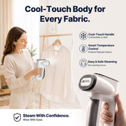 Neakasa Magic 1 Vacuum Steamer with Recycled Steam, 2-Year Protection Plan | Handheld Garment Steamer for Clothes, Smooth Wrinkles in One Glide, No Ironing Board, No Water Spots, Ready to Wear, 110–120V