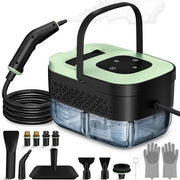 Steam Cleaner, Portable Steamer for Cleaning with 16pcs Accessories, 6-Level Adjustable and 15s Heat-Up, Handheld Steam Cleaner for Home, Tile, Dirt, Grout, Grease, Car Detailing, Dark Green