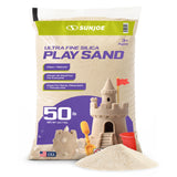 Sun Joe Silica Play Sand for Sandbox, Sensory Table & Gardens, Ultra Fine, 50 Lb Bag - Indoor & Outdoor Craft Accessory for Molding, Digging & Sculpting, PLYSAND50