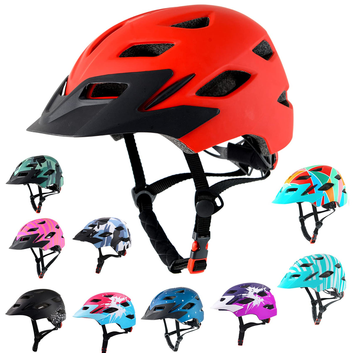 Bavilk Kids Bike Helmet with LED Light for Youth Teen Toddler Boys Girls | Adjustable with Detachable Visor for Age 3-5-8-10-12-14,Safety Certified Multi-Sport for Bicycle Scooter Skateboard