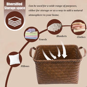 BROWNLILY Handwoven Wicker Storage Baskets, Pack of 4, Brown