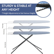 APEXCHASER Foldable Ironing Board Full Size 43x13, 7level Height Adjustable