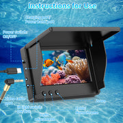 Underwater Fishing Camera TMACTIME 1080P HD, Portable Fish Finder with 4.3" LCD Display & Infrared Night Vision Light, IP68 Waterproof & 5000mAh, Fishing Camera for Ice Lake Boat Kayak Fishing - 15M