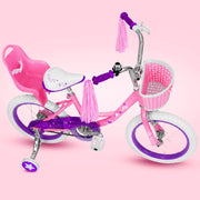 Yventix 14 16 Inch Kids Bike Girls Toddle Bicycle Ages 3-7 Training Wheels | High Carbon Steel Frame, Training Wheels, Basket, Doll Seat, Hand & Coaster Brakes, Chain Guard, Adjustable Seat & Handlebar