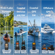Retevis RM01P 3.5W Marine Radio VHF IP67 Floating, USB-C for Fishing(1Pack) | Hunting&Fishing, Floating, Car Charger, 15-Hour Battery, Portable, NOAA Weather Alert, 88 Channel, Vibration Drainage,3-Watch