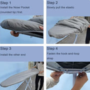 VividPaw Ironing Board Cover and Pad, Standard Size 15x54, Thick Padding | Elastic Edge, Silicone Coated, Scorch Resistant, Adjustable Fastener, Heavy Duty Padded Iron Board Covers (Blue)