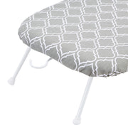 Amazon Basics Foldable Compact Tabletop Ironing Board with Folding Legs, Heat Resistant Portable, Lightweight, Non-Slip, Easy Storage, Trellis Removable Cover, 23.6"L x 7.1"W x 14.3"H, Chevron