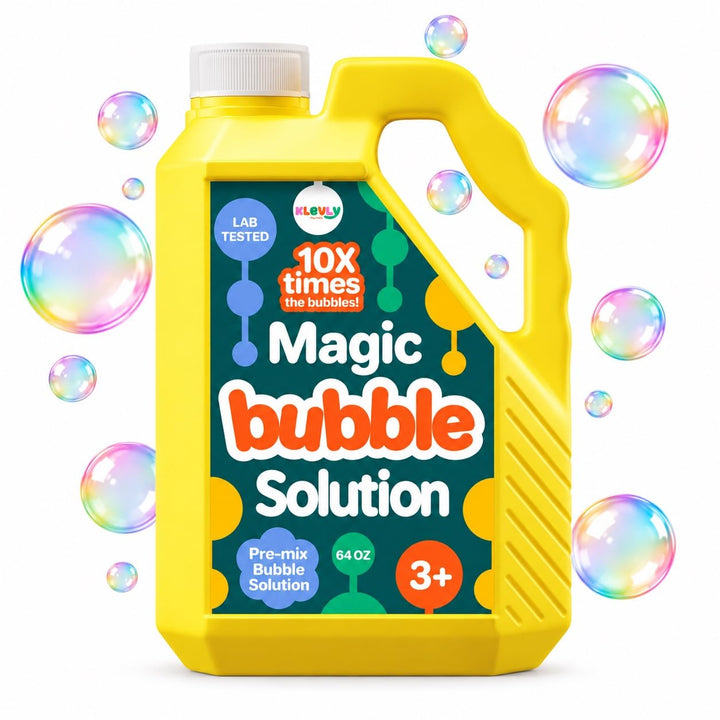 64 oz Iridescent Bubble Solution Refill | Non-Toxic Pre-Mix Bubble Refill Solution No Mixing or Measuring Required | Bubbles for Kids | Bubbles Bulk | Bubble Machine Solution | Giant Bubble Solution