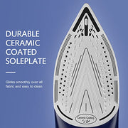 BEAUTURAL Steam Iron for Clothes with Ceramic-Coated Soleplate, 1500 Watts | Burst of Steam, 3-Way Auto-Off, Anti-Drip and Anti-Calcium, Self-Cleaning, Easy Temperature Control, Pefect for Home Use