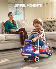 FanttikRide N7 Pro Electric Wiggle Car, Flashing Wheels, for Ages 3+, Blue | Max 4 Mph, Anti-Rollover, Kids Car with Bluetooth, Ride on Car with 150 Lbs, Easy Assembly, Indoor / Outdoor, CyberWiggle